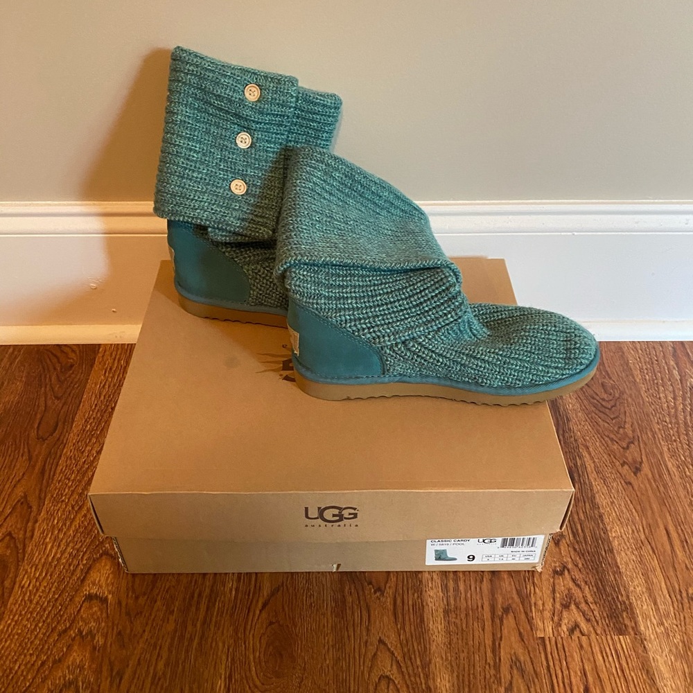 UGG turquoise crochet tall boots